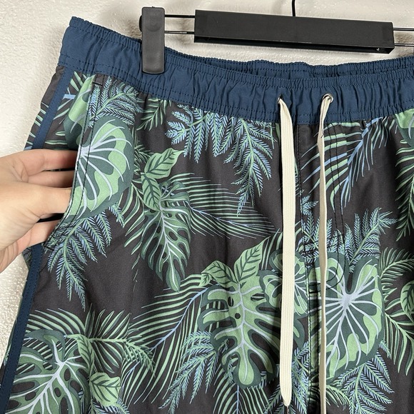 Fair Harbor Swim Trunks Mens Size XXXL Floral Anchor Navy Evergreen Lined Shorts - Picture 2 of 5